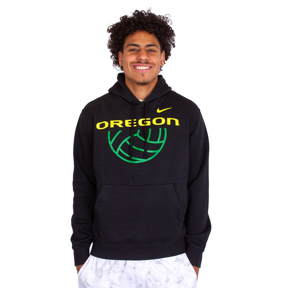 Oregon, Nike, Black, Hoodie, Cotton Blend, Women, Unisex, Volleyball, Pullover, Sweatshirt, 883350